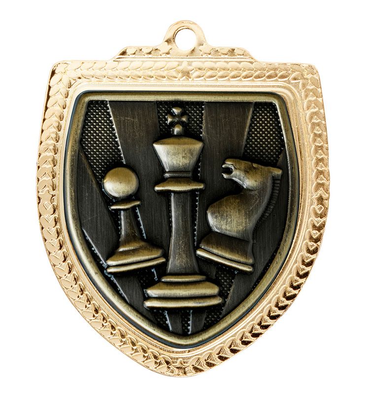 Shield Chess Schools Gold Medal 80mm