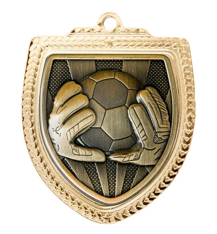 Shield Football Goalkeeper Gold Medal 80mm