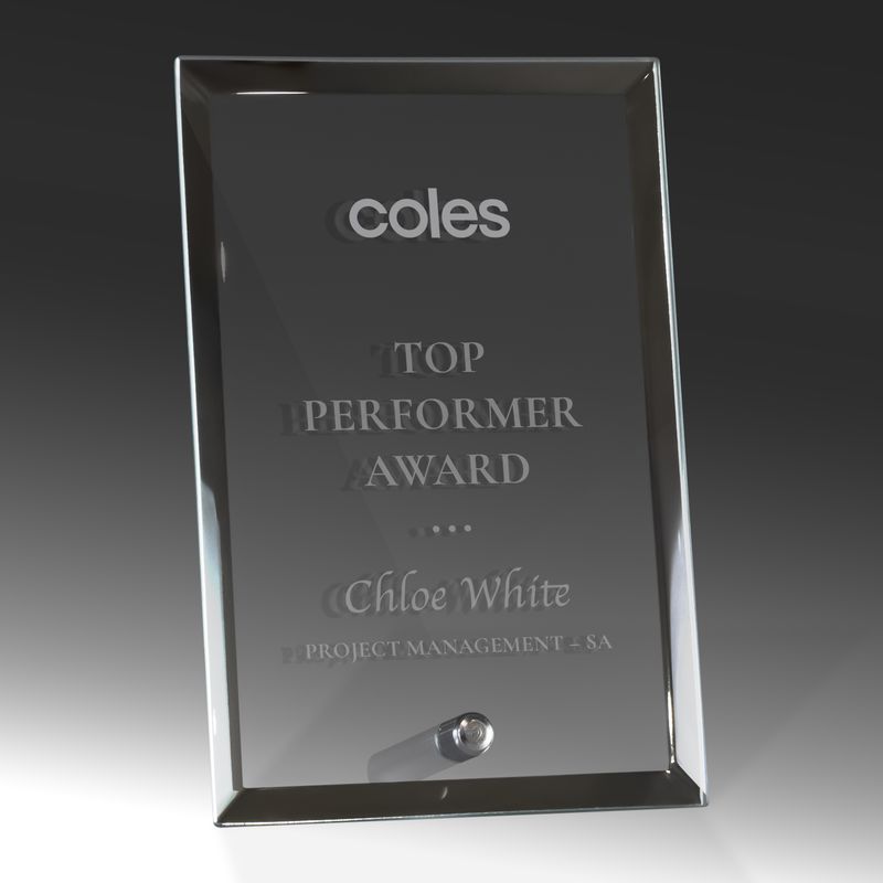 Clear Glass Rectangle Portrait Glass Award 250mm