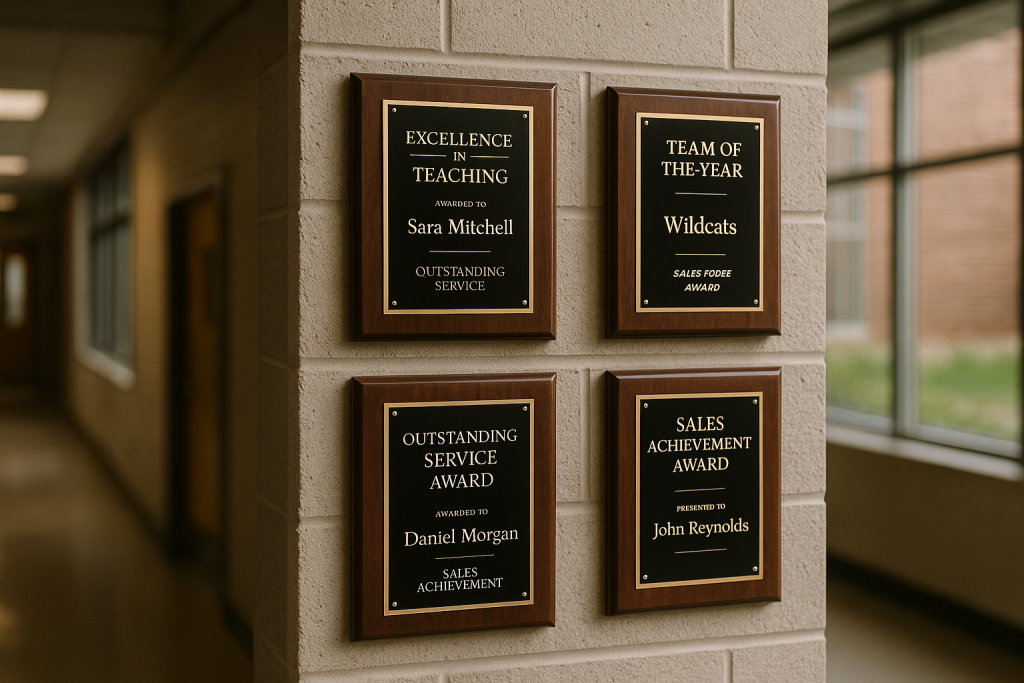 Wall-Mounted Award Plaques for Schools, Clubs and Businesses