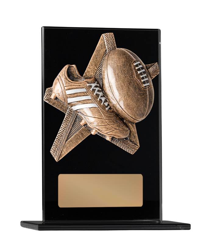 Aussie Rules Glass Trophy 200mm